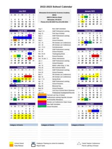 image of school calendar